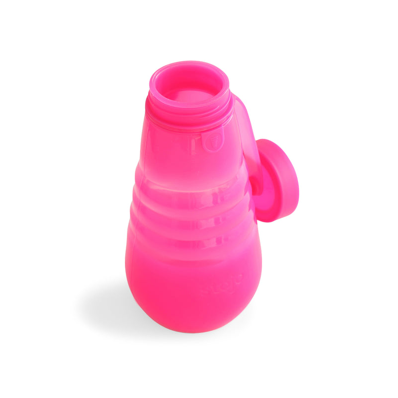 NY発！クシャッと折りたためるボトル stojo BOTTLE 590ml 　ジェリーピンク