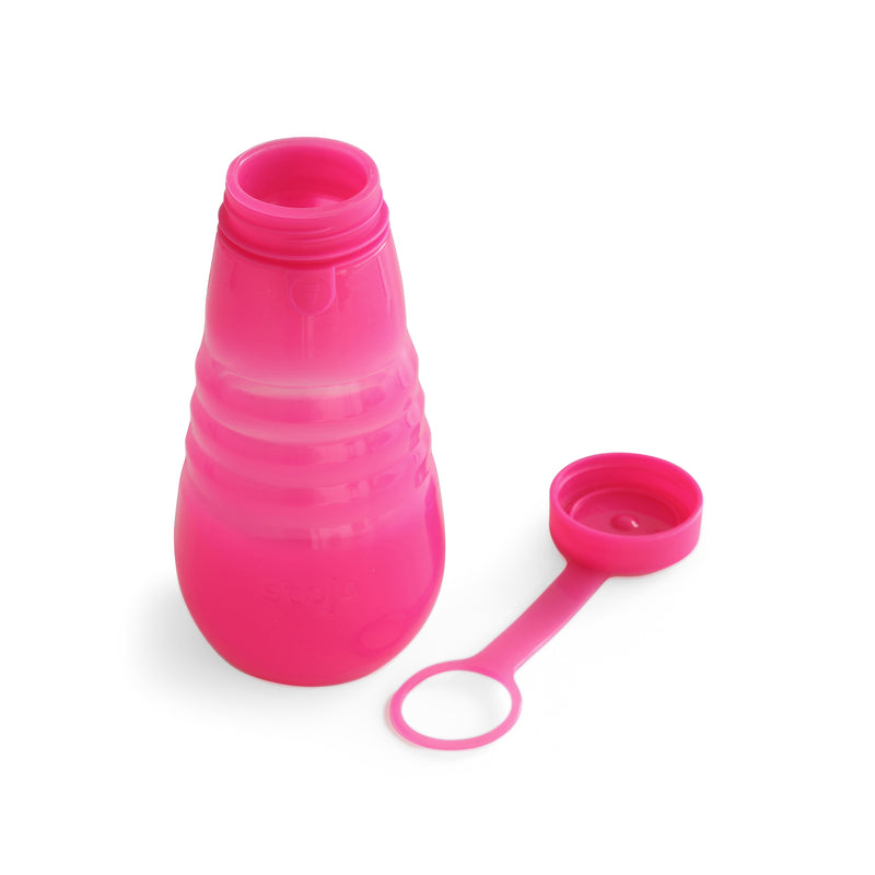 NY発！クシャッと折りたためるボトル stojo BOTTLE 590ml 　ジェリーピンク