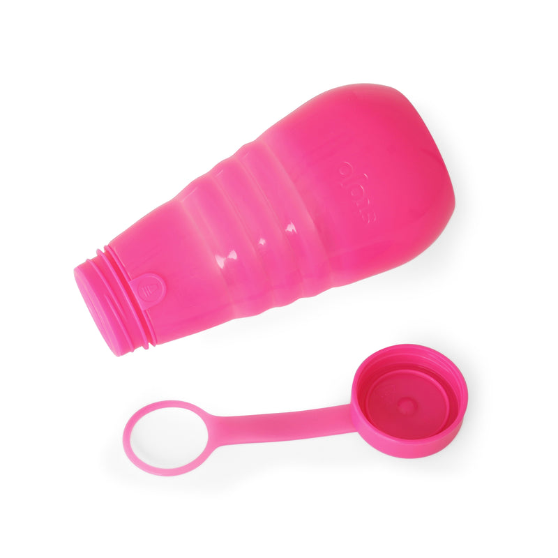 NY発！クシャッと折りたためるボトル stojo BOTTLE 590ml 　ジェリーピンク
