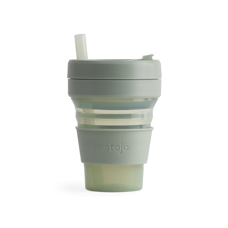 NY発！クシャッと折りたためるマイカップ stojo BIGGIE 470ml 　ジェリーセージ