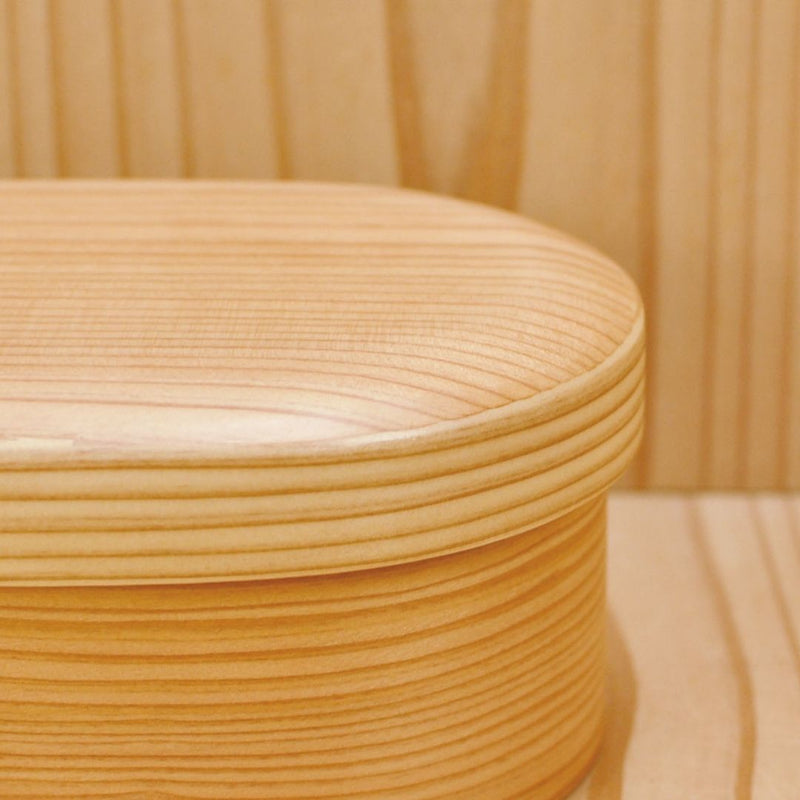 日本の弁当箱 木製 600ml ひのきわっぱ　丸型